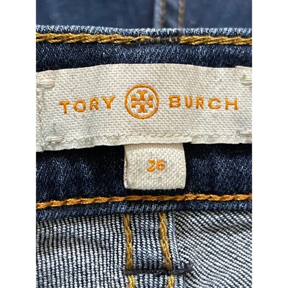 Comfort Relaxed Classic everyday luxury blue jeans Tory Burch straight sz 26 - Picture 2 of 11